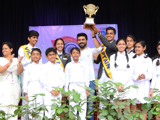 Ram Charan Celebrates Independence Day In Chirec School